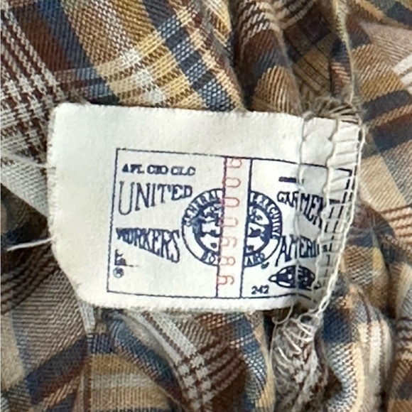 VTG Lee Western Shirt Large 16 1/2  X 33 Pearl Snap Extra Long Tail Plaid Cowboy - Picture 8 of 8